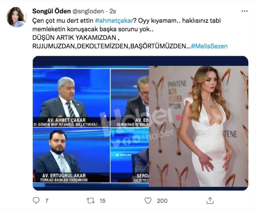 songul oden den ahmet cakar a cok sert melis sezen yaniti